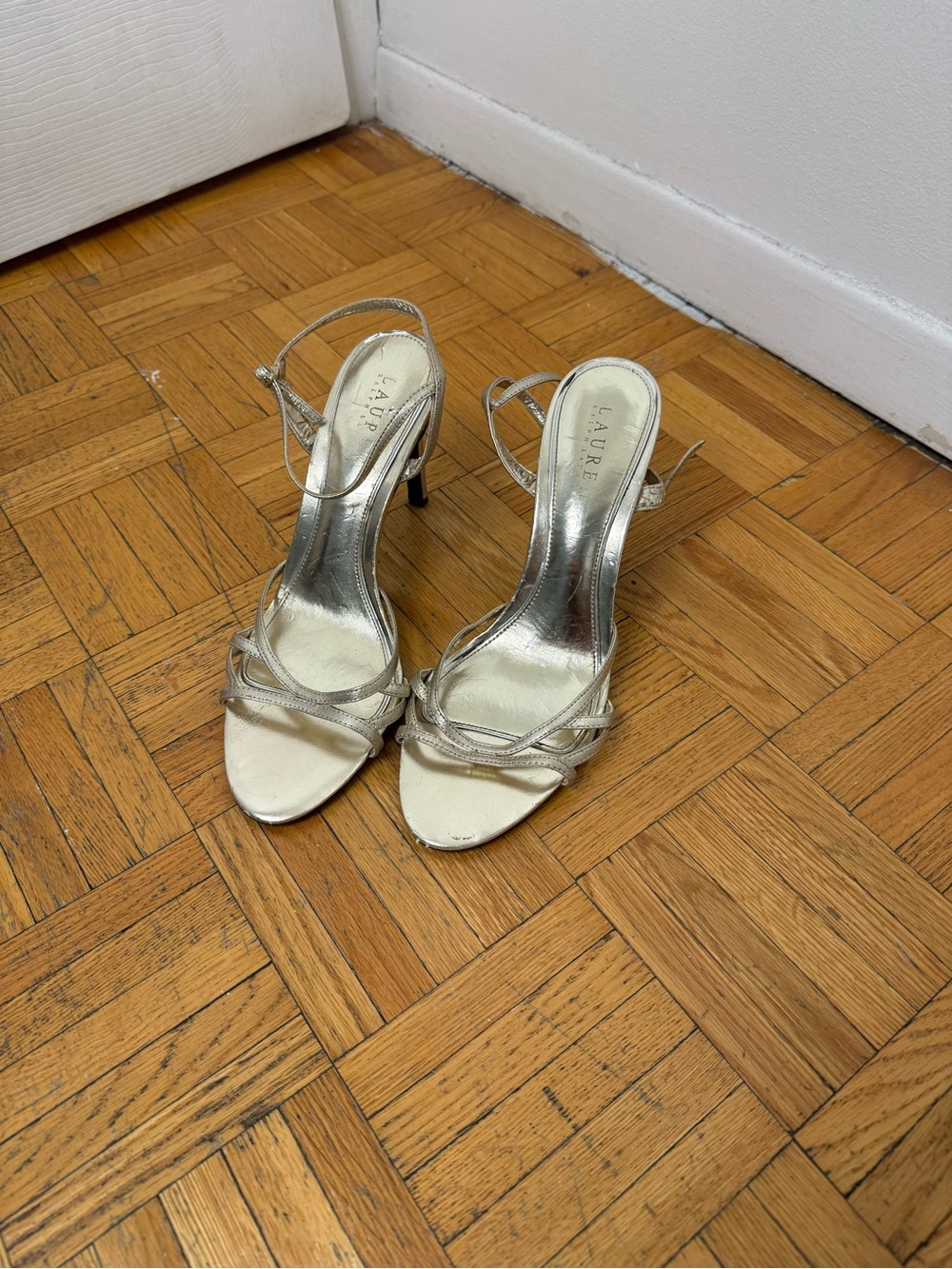 Ralph Lauren Metallic Silver Strappy Sandals